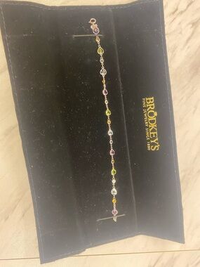 Brodkeys Multicolor Gemstone Bracelet - Gold Chain